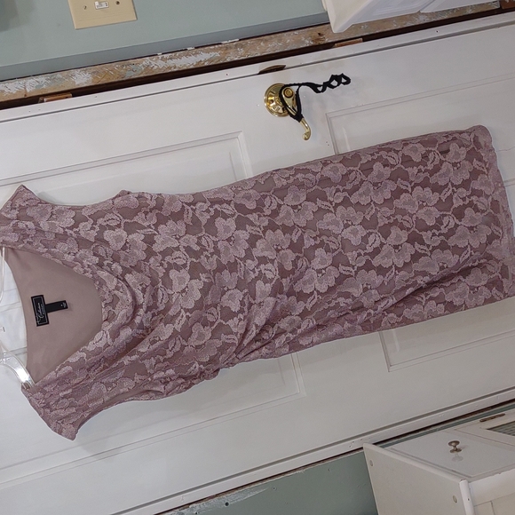 Taupe Lace Dress - Picture 1 of 6